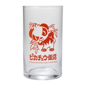 寶可夢中心－皮卡丘飯店系列頑皮熊貓復古玻璃杯